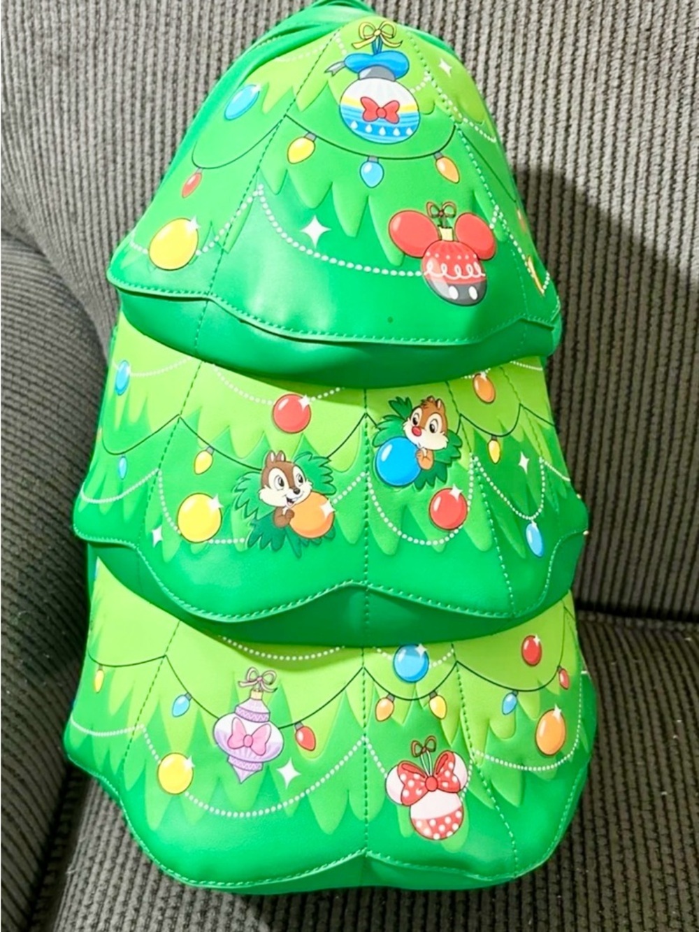 New Disney Loungefly backpack Chip and Dale chipmunks purse bag Christmas tree